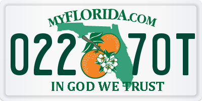 FL license plate 0227OT