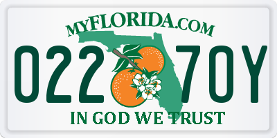 FL license plate 0227OY