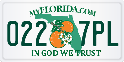 FL license plate 0227PL