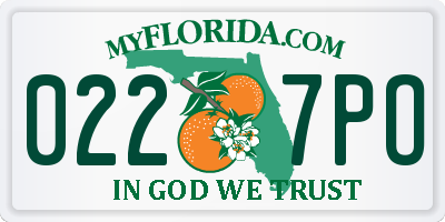 FL license plate 0227PO