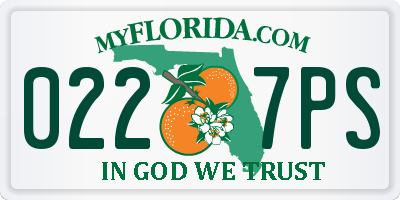 FL license plate 0227PS