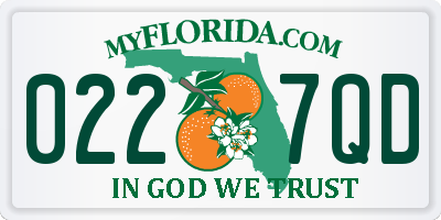FL license plate 0227QD