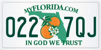 FL license plate 0227QJ