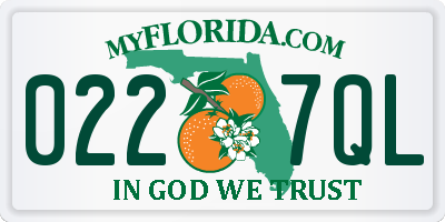 FL license plate 0227QL
