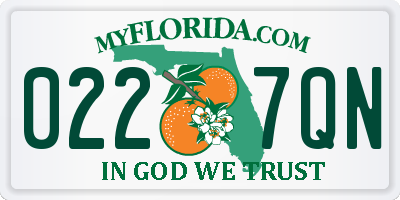 FL license plate 0227QN