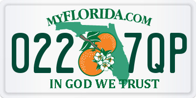 FL license plate 0227QP