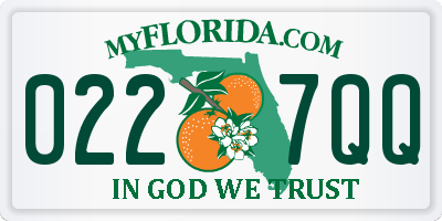 FL license plate 0227QQ