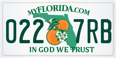 FL license plate 0227RB
