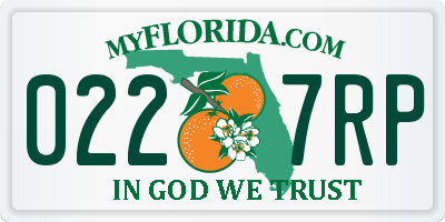 FL license plate 0227RP