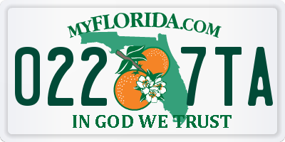 FL license plate 0227TA