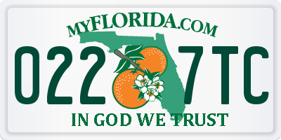 FL license plate 0227TC
