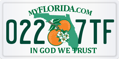 FL license plate 0227TF
