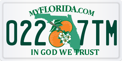 FL license plate 0227TM