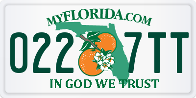 FL license plate 0227TT