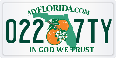 FL license plate 0227TY