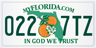 FL license plate 0227TZ