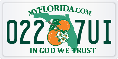 FL license plate 0227UI