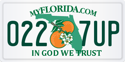 FL license plate 0227UP