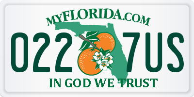 FL license plate 0227US