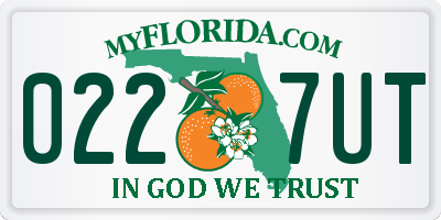 FL license plate 0227UT