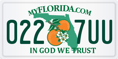FL license plate 0227UU