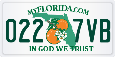 FL license plate 0227VB