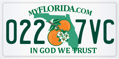 FL license plate 0227VC