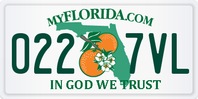 FL license plate 0227VL