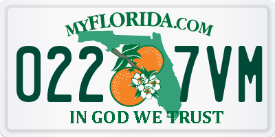 FL license plate 0227VM