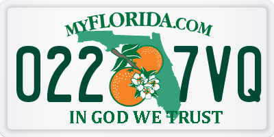 FL license plate 0227VQ