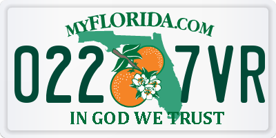 FL license plate 0227VR