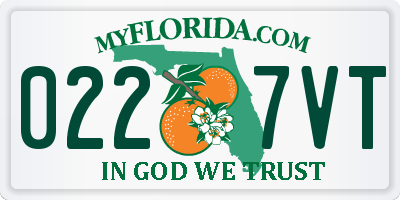 FL license plate 0227VT
