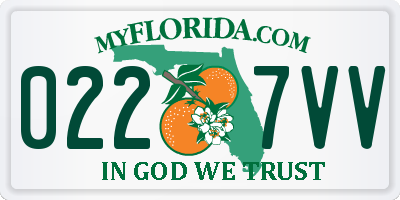 FL license plate 0227VV