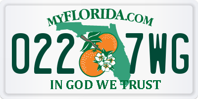 FL license plate 0227WG