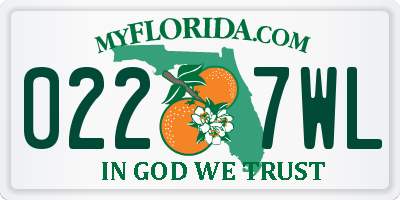 FL license plate 0227WL