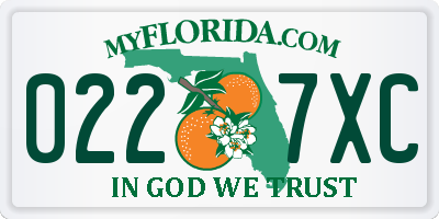 FL license plate 0227XC