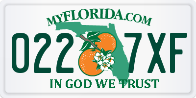 FL license plate 0227XF