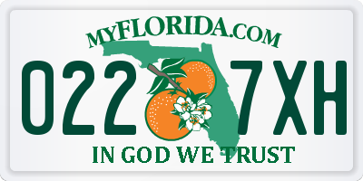 FL license plate 0227XH