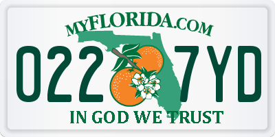 FL license plate 0227YD