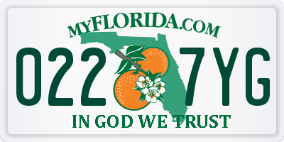 FL license plate 0227YG
