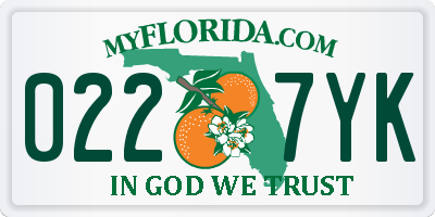 FL license plate 0227YK