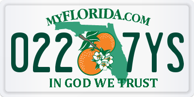 FL license plate 0227YS