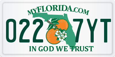 FL license plate 0227YT