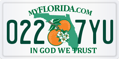FL license plate 0227YU