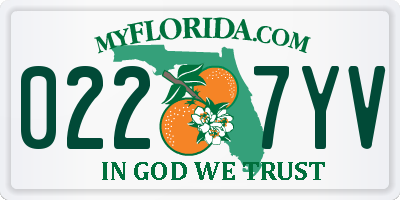 FL license plate 0227YV