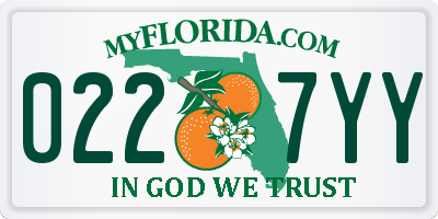 FL license plate 0227YY