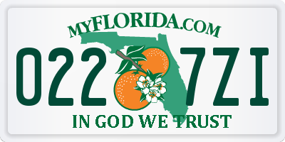 FL license plate 0227ZI