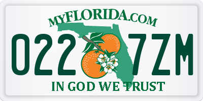 FL license plate 0227ZM