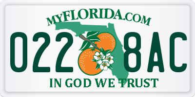 FL license plate 0228AC