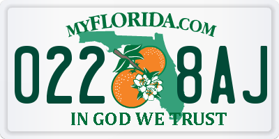 FL license plate 0228AJ
